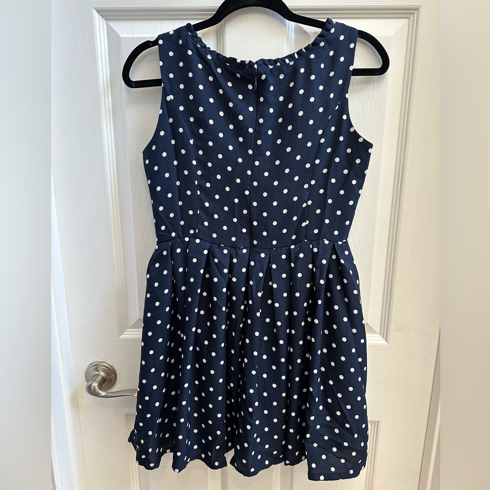 Earth Music & Ecology Navy Polka Dot Dress
